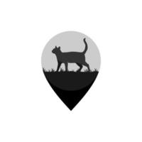 Illustration Vector Graphic of Cat Location Logo. Perfect to use for Technology Company