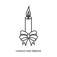 velas y el icono de la cinta. Vela de moda vector plano y icono de cinta sobre fondo blanco, ilustración vectorial se puede utilizar para web y móvil