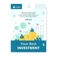 Business Investment Poster Template Flat Design Illustration Editable of Square Background Suitable for Social media, Greeting Card and Web Internet Ads vector