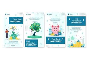 Business Investment Stories Template Flat Design Illustration Editable of Square Background Suitable for Social media, Greeting Card and Web Internet Ads vector