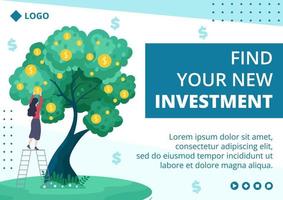 Business Investment Brochure Template Flat Design Illustration Editable of Square Background Suitable for Social media, Greeting Card and Web Internet Ads vector
