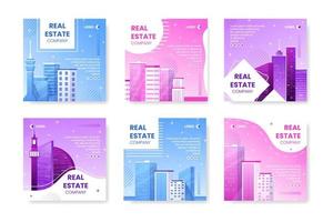 Real Estate Investment Post Template Flat Design Illustration Editable of Square Background Suitable for Social media, Greeting Card and Web Internet Ads vector