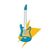 gráfico de vector de ilustración del logotipo de la guitarra de trueno. perfecto para usar en compañía de música