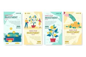 Business Investment Stories Template Flat Design Illustration Editable of Square Background Suitable for Social media, Greeting Card and Web Internet Ads vector
