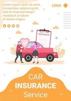 Car Insurance Flyer Template Flat Design Illustration Editable of Square Background Suitable for Social media, Greeting Card and Web Internet Ads vector