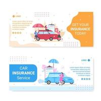 Car Insurance Banner Template Flat Design Illustration Editable of Square Background Suitable for Social media, Greeting Card and Web Internet Ads vector