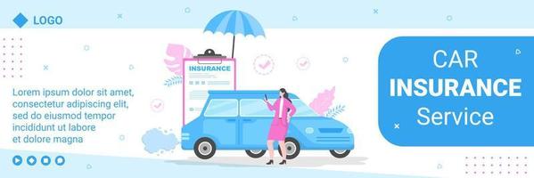 Car Insurance Cover Template Flat Design Illustration Editable of Square Background Suitable for Social media, Greeting Card and Web Internet Ads vector