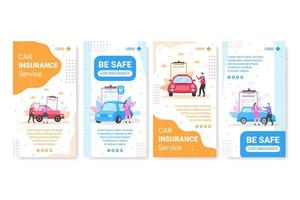 Car Insurance Stories Template Flat Design Illustration Editable of Square Background Suitable for Social media, Greeting Card and Web Internet Ads vector