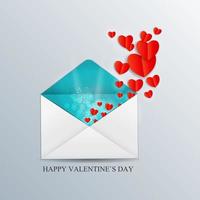 Valentines Day Card with Heart Vector Illustration
