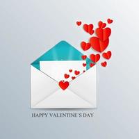 Valentines Day Card with Heart Vector Illustration