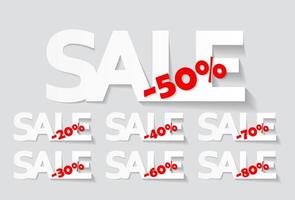 Sale Labels Set . Vector Illustration