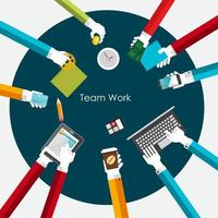 Team Work Flat Concept Vector Illustration