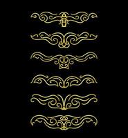 Gold Borders Elements Set Collection, ornament Vector