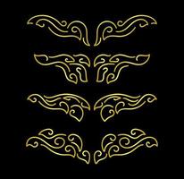 Gold Borders Elements Set Collection, ornament Vector