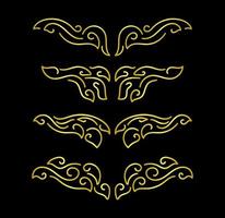 Gold Borders Elements Set Collection, ornament Vector