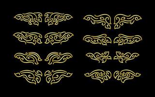 Gold Borders Elements Set Collection, ornament Vector