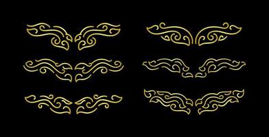 Gold Borders Elements Set Collection, ornament Vector