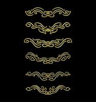 Gold Borders Elements Set Collection, ornament Vector