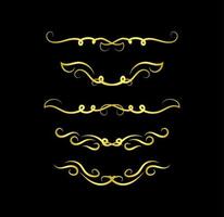 Gold Borders Elements Set Collection, ornament Vector