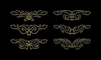 Gold Borders Elements Set Collection, ornament Vector