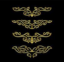 Gold Borders Elements Set Collection, ornament Vector
