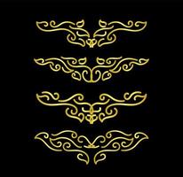 Gold Borders Elements Set Collection, ornament Vector