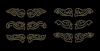 Gold Borders Elements Set Collection, ornament Vector