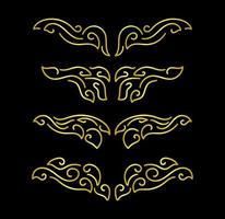 Gold Borders Elements Set Collection, ornament Vector