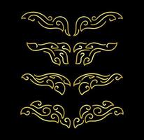 Gold Borders Elements Set Collection, ornament Vector