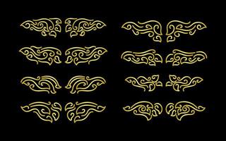 Gold Borders Elements Set Collection, ornament Vector