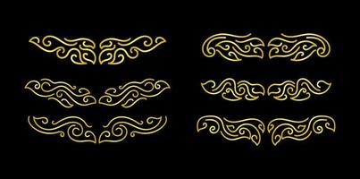 Gold Borders Elements Set Collection, ornament Vector