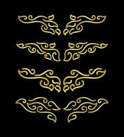 Gold Borders Elements Set Collection, ornament Vector