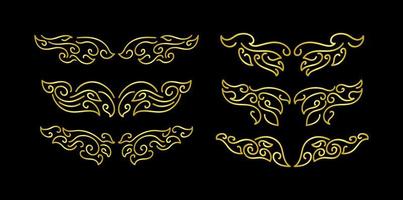 Gold Borders Elements Set Collection, ornament Vector