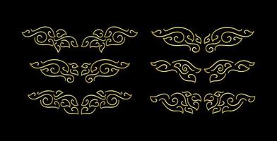 Gold Borders Elements Set Collection, ornament Vector