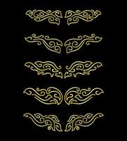 Gold Borders Elements Set Collection, ornament Vector