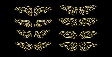 Gold Borders Elements Set Collection, ornament Vector