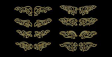 Gold Borders Elements Set Collection, ornament Vector