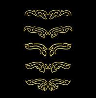 Gold Borders Elements Set Collection, ornament Vector