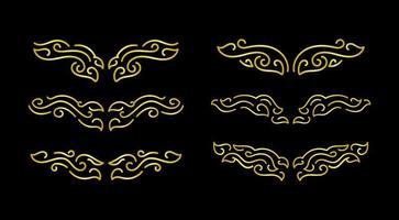 Gold Borders Elements Set Collection, ornament Vector