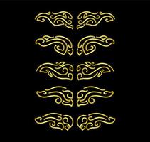 Gold Borders Elements Set Collection, ornament Vector