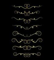 Gold Borders Elements Set Collection, ornament Vector