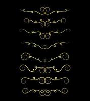 Gold Borders Elements Set Collection, ornament Vector