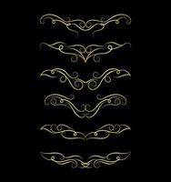 Gold Borders Elements Set Collection, ornament Vector