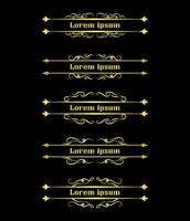 Gold Borders Elements Set Collection, ornament Vector