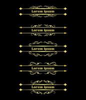 Gold Borders Elements Set Collection, ornament Vector