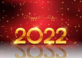 decorative red and gold Happy New Year background vector