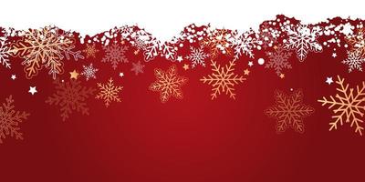 banner de navidad con copos de nieve y estrellas vector