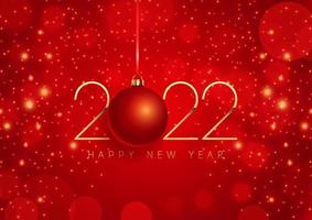 Red and gold Happy New Year background vector