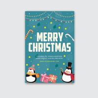 Merry Christmas Party Flyer or Poster Design Template vector