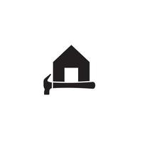 House and Hammer logo or icon design vector